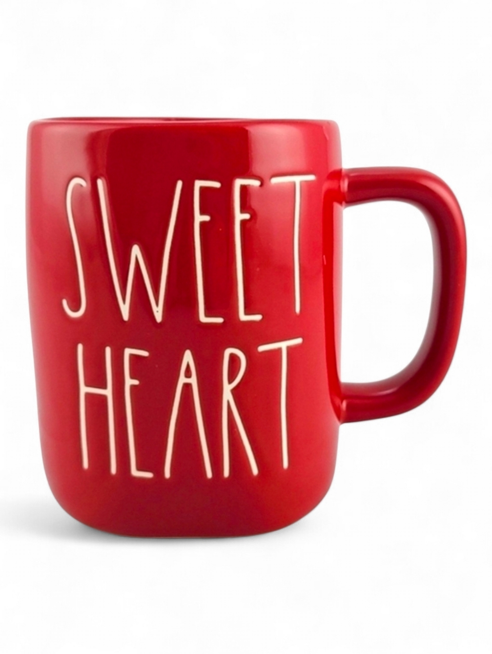 RAE DUNN Artisan Collection Ceramic Red Mug White Large Letters SWEETHEART
